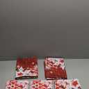 AWJTNCQ Winter Christmas Valances for Windows Red White Snowflake Kitchen Curtains Short Rod Pocket Window Curtain 5 Panels for Xmas Holiday Treatment Decorations 54x18inch