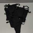 DEANGELMON G-string Thongs for Women Panties No Show Thong Seamless Underwear Low Rise Comfortable Microfiber Workout Pack (7P17,M), Black, 7 count, M