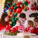 Red Green Gold Balloon Garland Kit, Confetti Balloons Long Balloon and Metallic Balloons for Baby Shower Birthday Graduation Wedding Festival Party Decoration (147pcs)