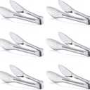 6 Pack Buffet Tongs,Stainless Steel Serving Tongs Serving Utensils 7Inch