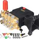 TOOLCY Pressure Washer Pump Max 4400 PSI 4.2 GPM, 1" Shaft Horizontal Gas Power Washer Replacement, Direct Drive Triplex Plunger Pump with Pressure Adjustment Unloader, 5 Nozzle Tips