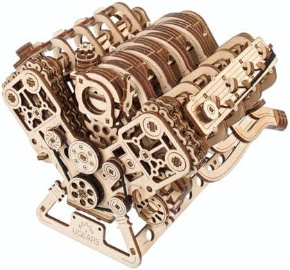 UGEARS V8 Engine Model Kit - Advanced 3D Wooden Puzzles for Adults - DIY Kits Gifts for Engineers - 3D Puzzle Model Engine Kit for Adults for Father's Day, Birthdays, Christmas - 776 Pcs
