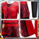 Girls Rise Red Costume with Wig Kids Movie Dress Up Outfits Halloween Birthday Party Role Play Clothes (2-3 Years)