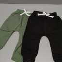 Baby Pants Toddler Infant Newborn Baby Boy Girl Sweatpants Long Joggers Pants Unisex Boy 's Clothing 3 Pack (0-6 Months, Black Green Dark Gray)