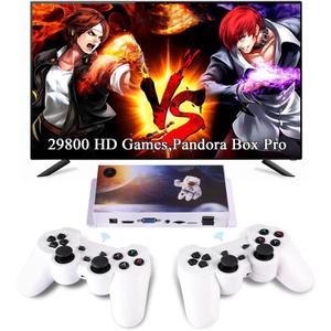 GWALSNTH 29800 Games in 1 Pandora Box 3D Arcade Game Console, Mini Game Box with Two 2.4G Bluetooth Wireless Controllers,1280*720 Full HD Output