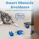 2 x Moving Ball Cat Toys with Feather Tail, Rechargeable 2025 New Interactive Toy with Remote Control for Indoor Cats Exercise, Smart Interactive Kitten Rolling Ball (Blue)