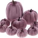 Halloween Velvet Pumpkins Decorating Mini Fake Fabric Pumpkin Foam 4 Size Table Centerpiece Fireplaces Farmhouse Harvest Party 9pcs Purple