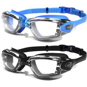 Braylin Swim Goggles, 2-Pack Swimming Goggles, Anti Fog, No Leaking For Adult Women Men Youth