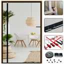 Reversible Left Right Side Opening Screen Door Mesh Magnetic Closure Heavy Duty, Self Closing Fiberglass Bug Net with Magnet for Sliding Doors & Doorway, Pet Friendly, 36 x 96 inch