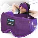 MUSICOZY White Noise Sleep Mask Headphones with 16 Soothing Sounds, Bluetooth Sleep Mask 3D Wireless Music Sleeping Headphones for Side Sleeper