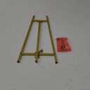 Leinuosen 1 Pcs Metal Easel Stand 16.5" H x 8.7" W x 4.3" D Table Top Easel Stand for Display Tripod Art Picture Mirror Modern Plate Holder for Display Book Photo Wedding Sign (Gold)