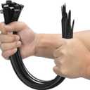 XINGO 16 Inch Black Large Zip Ties Heavy Duty 100 PCS, 200 LBS Ultra Strong Plastic Wire Ties, Large Cable Ties Extra Long Tie Wraps, Indoor and Outdoor UV Resistant