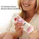 YOHKOH Natural Glass Baby Bottle with Level 2 Medium Flow Nipple, Newborn Anti-Colic Baby Bottles, Wide Neck Mushroom Baby Glass Bottle (8.8ounce (Pack of 4), Multicolour2)