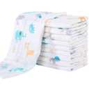Yoofoss Muslin Burp Cloths for Baby 10 Pack 100% Organic Cotton Baby Washcloths for Boys Girls Large 20''X10'' Super Soft and Absorbent Elephant