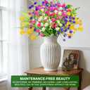TURNMEON 20 Bundles Artificial Flowers for Outdoors, Summer Spring Grass Camellia Fake Flowers Fern Plants Eucalyptus, UV Resistant No Fade Faux Greenery for Gardens Cemetery Decor(Mixed 6 Styles 2)