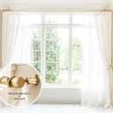 BlastHome Non-Adjustable Luxury Double Curtain Rods for Windows, 1 Premium Rod Set, 5 foot Custom Fixed Length (Two Rods Connect on Both Front & Back for a Seamless Look), Brushed Gold