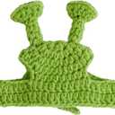 QWINEE Cartoon Alien Design Knit Cute Dog Hat Soft Cat Hat Rabbit Hat Halloween Christmas Party Costume Head Wear Accessories for Puppy Cat Kitten Small Dogs Small Animals Green,  S