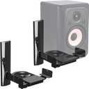 FDM Universal Speaker Wall Mount One Pair of Side Clamping Bookshelf Speaker Mount Bracket with Swivel and Tilt for Sound Speakers (Black)