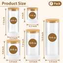 TBWIND Glass Storage Containers with Bamboo Lids 7 Pack Airtight Clear Glass Jars in Mixed Sizes (17oz/25oz/34oz/53oz/73oz) for Pantry Organization, Kitchen Dry Food, Coffee, Flour, Pasta & Snacks