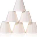 Wellmet Chandelier Shades, ONLY FOR CANDELABRA BULBS, Clip-on Fitter Lamp Shades, 3" x 6" x 5", Set of 6, Cream White