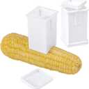 Cooraby 2 Pack Plastic Butter Spreader Corn Cob Butter Holder Spreads Butter Dispenser with Built-in Cover