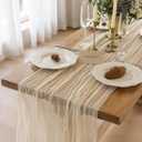 Keketoarrange Beige Table Runner Shee French Country Decor Rustic Gauze Bali Yarn Cheesecloth 120 Inch 10 FT Cheese Cloth for Wedding Baby Shower Bridal Shower Party Spring Summer Home Decorations