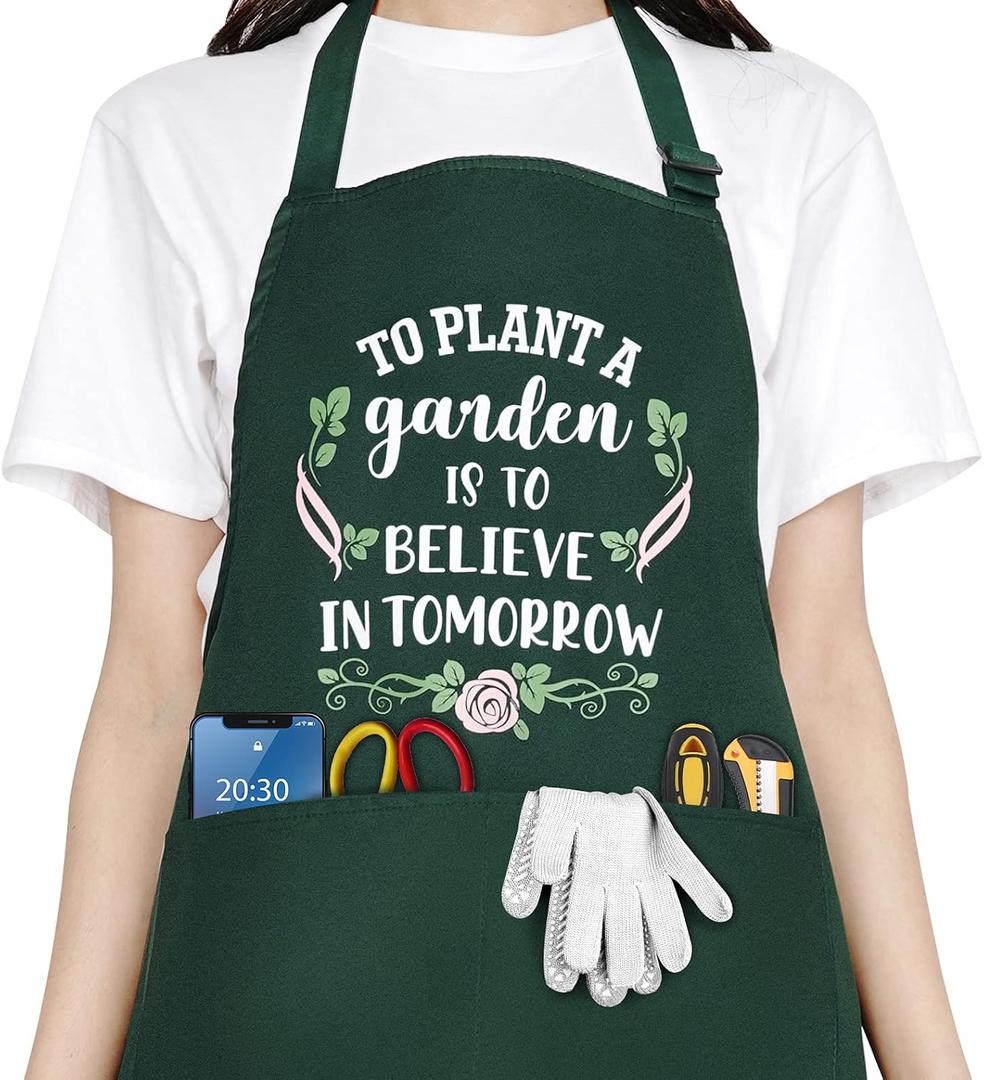 Funny Garden Aprons for Women, Gardening Gifts for Gardeners, Waterproof Kitchen Apron for Cooking Baking, Birthday Housewarming Gifts for Wife Florist Mom Sister Grandma