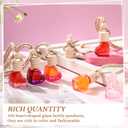 Rtteri 100 Pcs Hanging Car Air Freshener Diffuser Bottles Empty Glass Perfume Diffuser Vials Refillable Oil Aromatherapy Pendant with Wooden Caps and Hanging String for Car Home Office Decor(Heart)