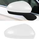 Compatible with Ford Fusion Side Mirror Cover Cap 2013 2014 2015 2016 2017 2018 2019 2020, Passenger Side Mirror Caps Replacement W/O Light, Clip-on Replace for FS7Z-17682-B Pearl White- Right