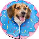 SCENEREAL Dog Cone Alternative After Surgery Donut Collar, Soft Pet Recovery Pillow Collar for Medium Large Dogs, Inflatable Adjustable Neck Collars to Prevent Licking, Donut M