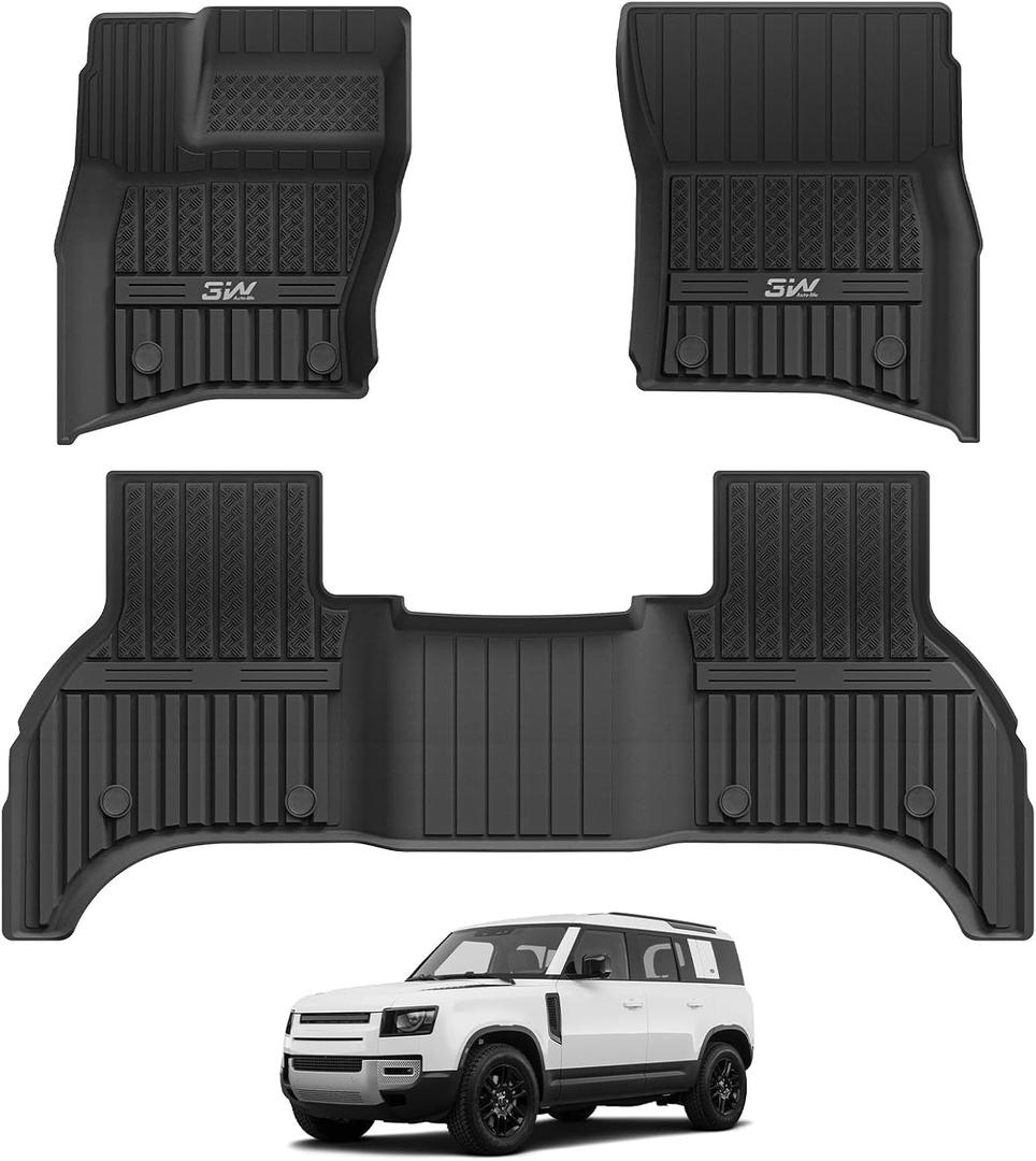 3W Floor Mats for Land Rover Defender 110 (4D/5S) 20-26,Non Rubber Flooring