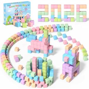 30PCS Magnetic Blocks, Waterproof Building Blocks, Macaron Colors Cubes, Preschool Classroom Must Haves Sensory Autism Toys, STEM Kids Toys Christamas Present for Boys Girls ages 3 4 5 6 Year Old