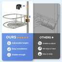 HAMITOR Shower Caddy Tension Pole: 4-Tier Corner Rustproof Bathroom Organizer - No-Drill Adjustable Shower Shelf for Renters - Floor to Ceiling Family Apartment Storage Rack - 47-121 Inch Silver Gray