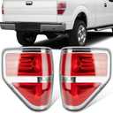 FOMIUZY Tail Lights Assembly Fit Ford F150 F-150 2009 2010 2011 2012 2013 2014 Rear Brake Back Up Cover Taillight Lens Left Driver Right Passenger Replaces BL3Z13404AB BL3Z13405AB(Bulb Included)