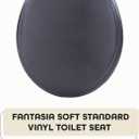 Soft Standard Vinyl Toilet Seat, Black - 17 Inch Soft Vinyl Cover with Comfort Foam Cushioning - Fits All Standard Size Fixtures - Easy to Install Fantasia by Achim Home Decor