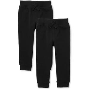 The Children's Place Baby Boys' Active Fleece Jogger Pants (Black, M)