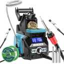 YIHUA 939D+ III EVO Digital Soldering Iron Station Kit 110W High Power with LCD display, 4 Memory Channels, Sleep Mode, Digital Calibration, Solder Wire, Helping Hands, Magnifier, 3 Soldering Tips