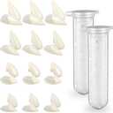 Zhanmai 12 Pairs Vampire Teeth Costume 4 Size Fake Fangs with 2 Tooth Pellets for Cosplay Props Halloween Party Accessories Masquerade Dentures Makeup Dress up Favors