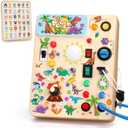 Grarain Busy Board for Toddlers - Montessori Educational Toy for 1-3 Year Old Boys & Girls | Travel-Friendly Sensory Learning Activity | Ideal for Kids with Autism(Dinosaur Busy Board)