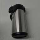 Cresimo Coffee Carafe with Pump - 102oz / 3L Airpot 12 Hours Large Hot Water Carafe, Cocoa Dispenser for Parties - Tea Flask, Insulated Stainless Steel Air Pots for Hot Beverage Dispenser -Coffee Pump (101.4 Ounces, Silver)