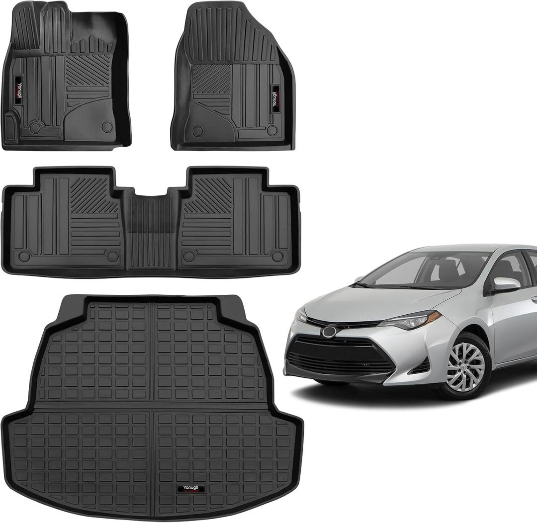 Floor Mats and Cargo Liner Set Compatible for 2014 2015 2016 2017 2018 2019 Toyota Corolla Sedan All-Weather TPE Rubber Mat Protection (for 2014-2019 Toyota Corolla Floor Mats+Cargo Liner) Floor Mats and Cargo Liner Set Compatible for 2014 2015 2016 2017 2018 2019 Toyota Corolla Sedan All-Weather TPE Rubber Mat Protection (for 2014-2019 Toyota Corolla Floor Mats+Cargo Liner)