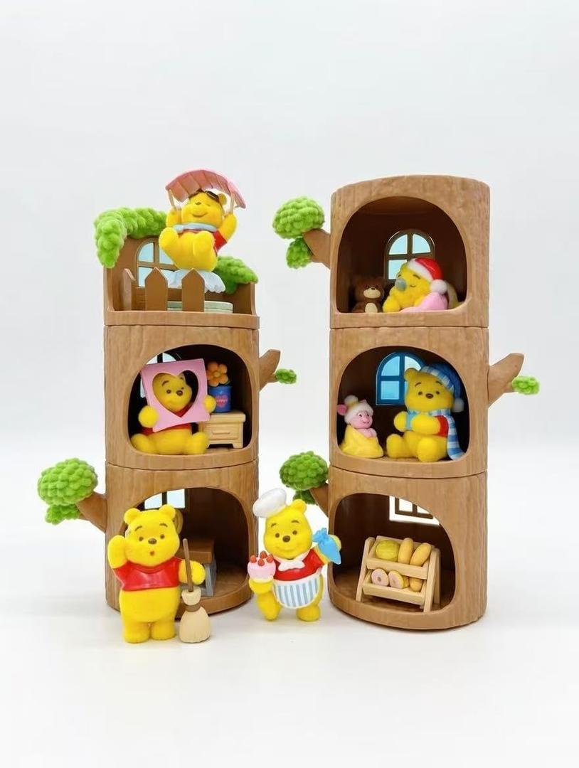 MINISO Winnie the Pooh Tree House Series Blind Box Cute Desktop Ornament Gift Collection 1pc Random Birthday Gift