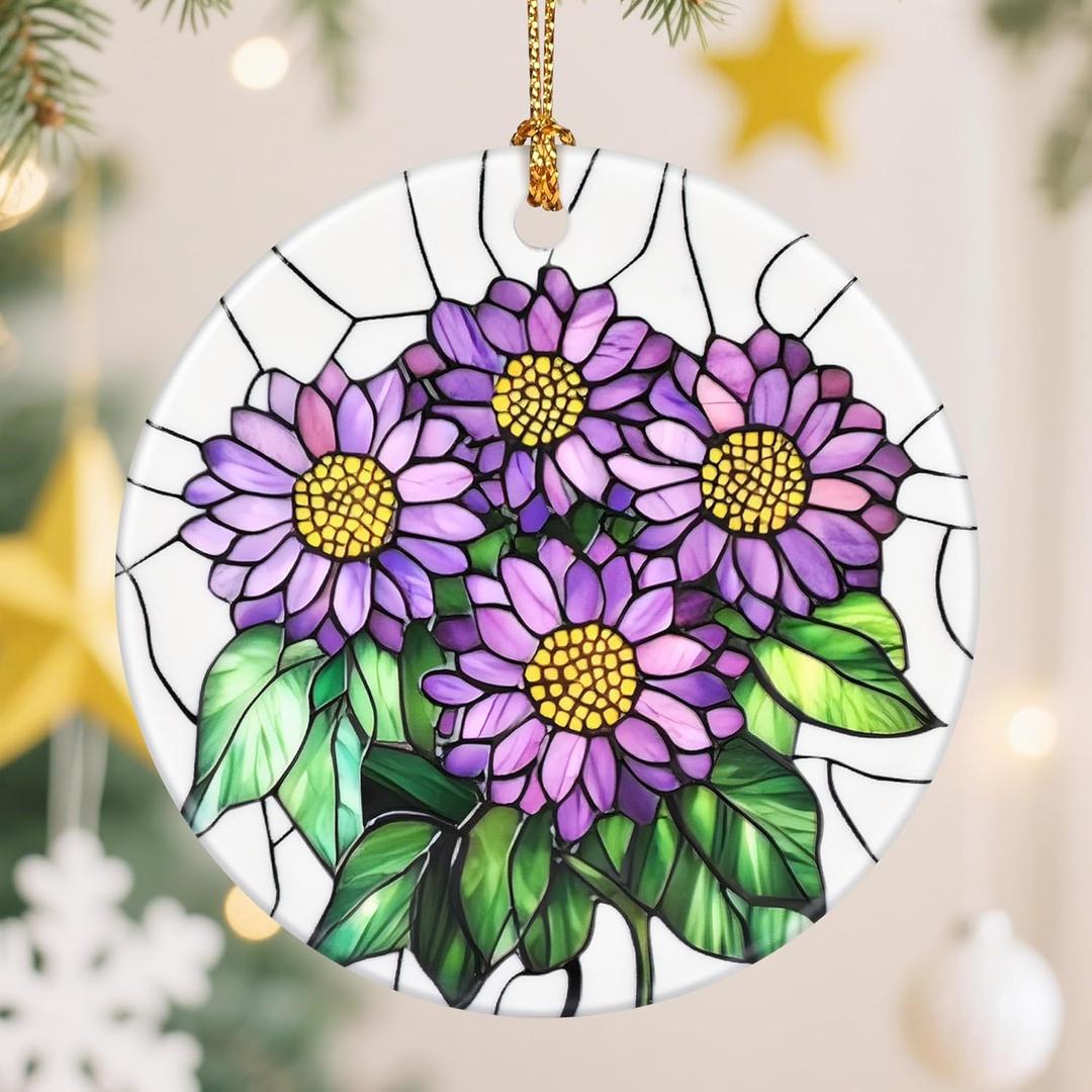 Birth Flower Christmas Decorations for Tree, Christmas Ornaments, Keepsake Ornaments, Holiday Decor, Holiday or Xmas Gifts, Birthday Gifts, Gift for Flower Lovers - Gift for People Born in September