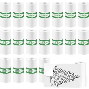 18 Rolls Mini Thermal Printer Sticker Paper, 57x25mm, High-Contrast Sticker Paper for Mini Pocket Printer, BPA-Free