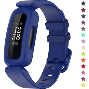 TopPerfekt Bands Compatible with Fitbit Ace 3, Soft Silicone Waterproof Bracelet Accessories Sports Watch Strap Replacement for Fitbit Ace 3 Boys Girls (Blue)
