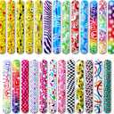 Giraffe 50 Pack Multi Color Slap Bracelets for Kids - Easter Eggs Fillers for Goody Bag - Easter Eggs Stuffers Bulk - Easters Basket Stuffers for kids Party Favors