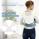 MISSWISDOM Baby Wraps Carrier - Soft Breathable Baby Carrier Newborn 7-35lbs, Adjustable Hands-Free Baby Sling for Newborns to Toddlers, Easy to Wear Newborn Carrier, White+Blue