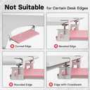 BONTEC KMT01-PJ Under Desk Keyboard Tray, Pull-Out Keyboard & Mouse Platform with C-Clamp, 20 x 11.8 in Space-Saving Ergonomic Slide-Out Drawer, Pink