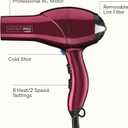 Infiniti PRO CONAIR Hair Dryer with Diffuser, Professional AC Motor, Tourmaline Ceramic Technology Blow Dryer, Includes Concentrator and Blowout Brush, Burgundy