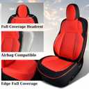 Coverado Car Seat Covers for Tesla Model 3, Car Seat Covers Full Set 5 Seater, Leatherette Car Seat Covers Front Seats and Back Custom for Tesla Model 3 2019 2020 2021 2022 BlackRed